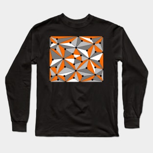 Abstract geometric pattern - orange, gray, black and white. Long Sleeve T-Shirt